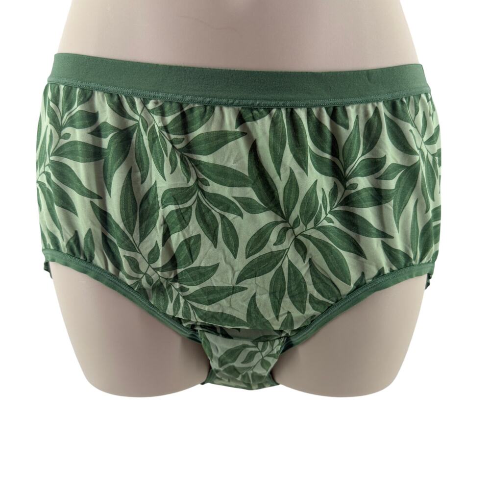 Cacique No-Show Full Brief Panty Green Palm Womens 14/16
